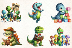 Dinosaur Back to School Clipart Bundle - CraftNest - Digital Crafting and Art