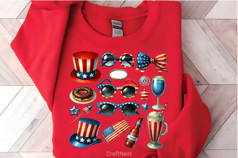 American 4th July Clipart Bundle - CraftNest - Digital Crafting and Art