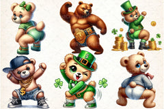 St. Patrick's Day Twerking Teddy Bear Clipart Bundle - CraftNest - Digital Crafting and Art