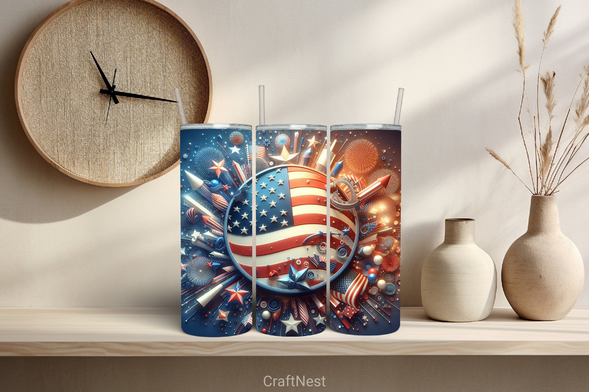 4th of July Tumbler Wrap Bundle 32 - CraftNest - Digital Crafting and Art