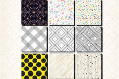 Lines & Dots Patterns Digital Paper - CraftNest - Digital Crafting and Art