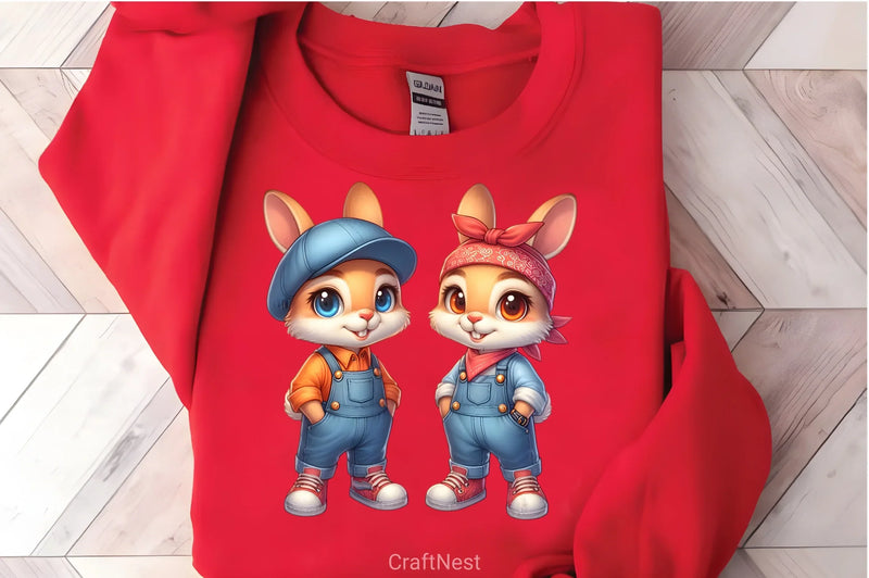 Hip Hop Couple Bunny Easter Clipart Bundle 1 - CraftNest - Digital Crafting and Art