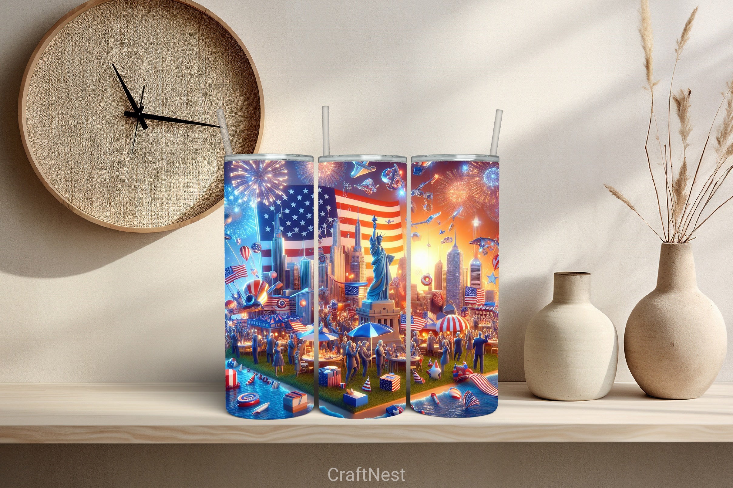 4th of July Tumbler Wrap Bundle 21 - CraftNest - Digital Crafting and Art