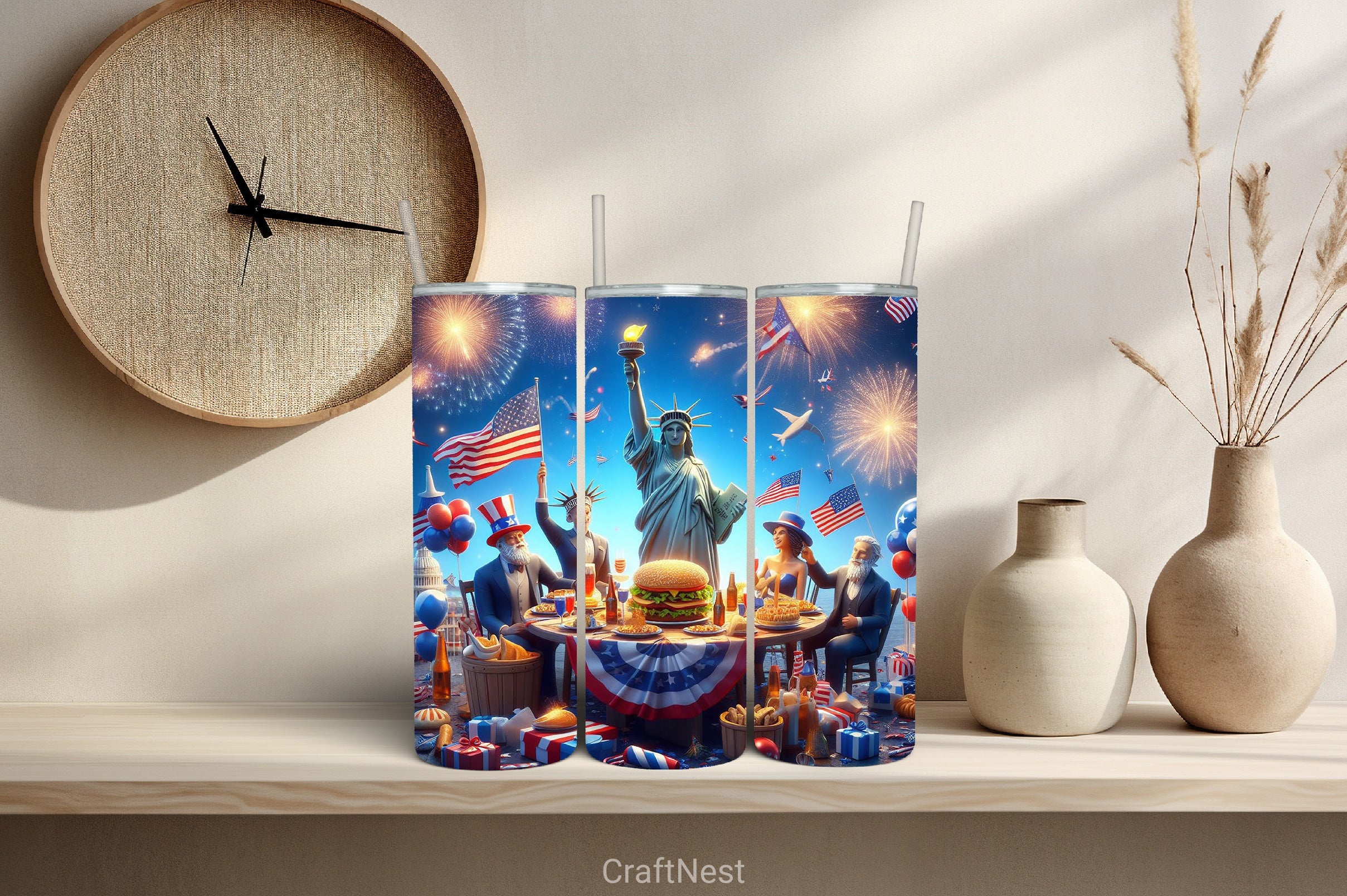 4th of July Tumbler Wrap Bundle 30 - CraftNest - Digital Crafting and Art
