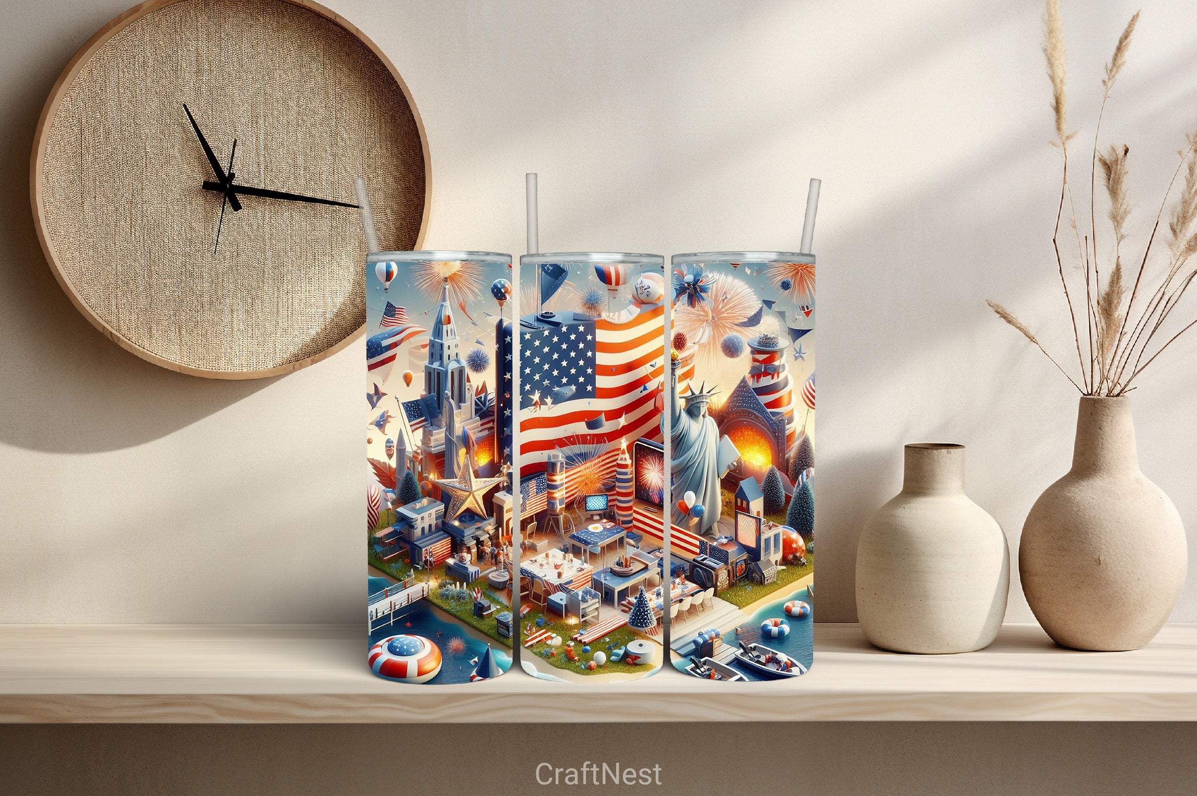 4th of July Tumbler Wrap Bundle 134 - CraftNest - Digital Crafting and Art
