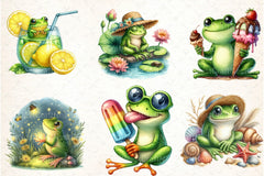 Frog Summer Clipart Bundle 1122 - CraftNest - Digital Crafting and Art