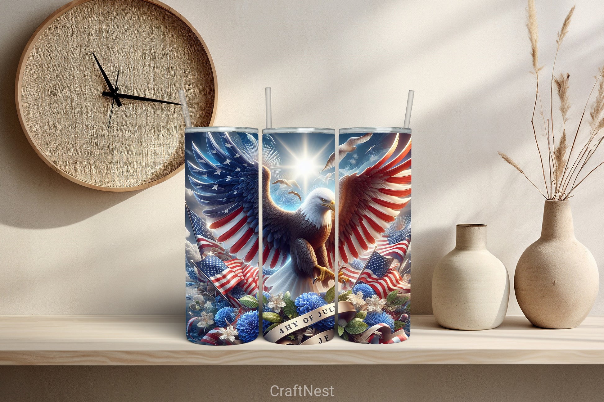 4th of July Tumbler Wrap Bundle 4 - CraftNest - Digital Crafting and Art