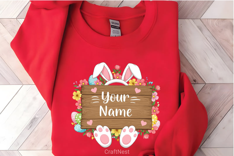 Easter Bunny Name Frame Clipart Bundle  3 - CraftNest - Digital Crafting and Art