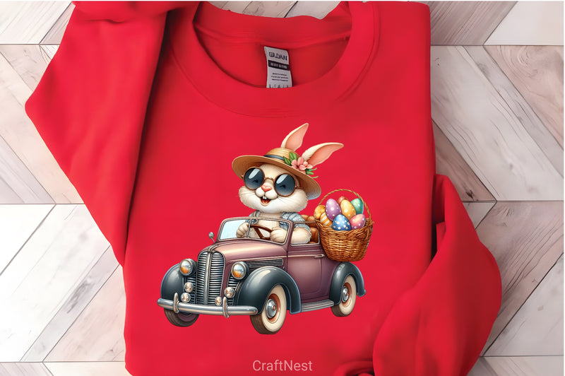 Easter Bunny Car Clipart Bundle - CraftNest - Digital Crafting and Art