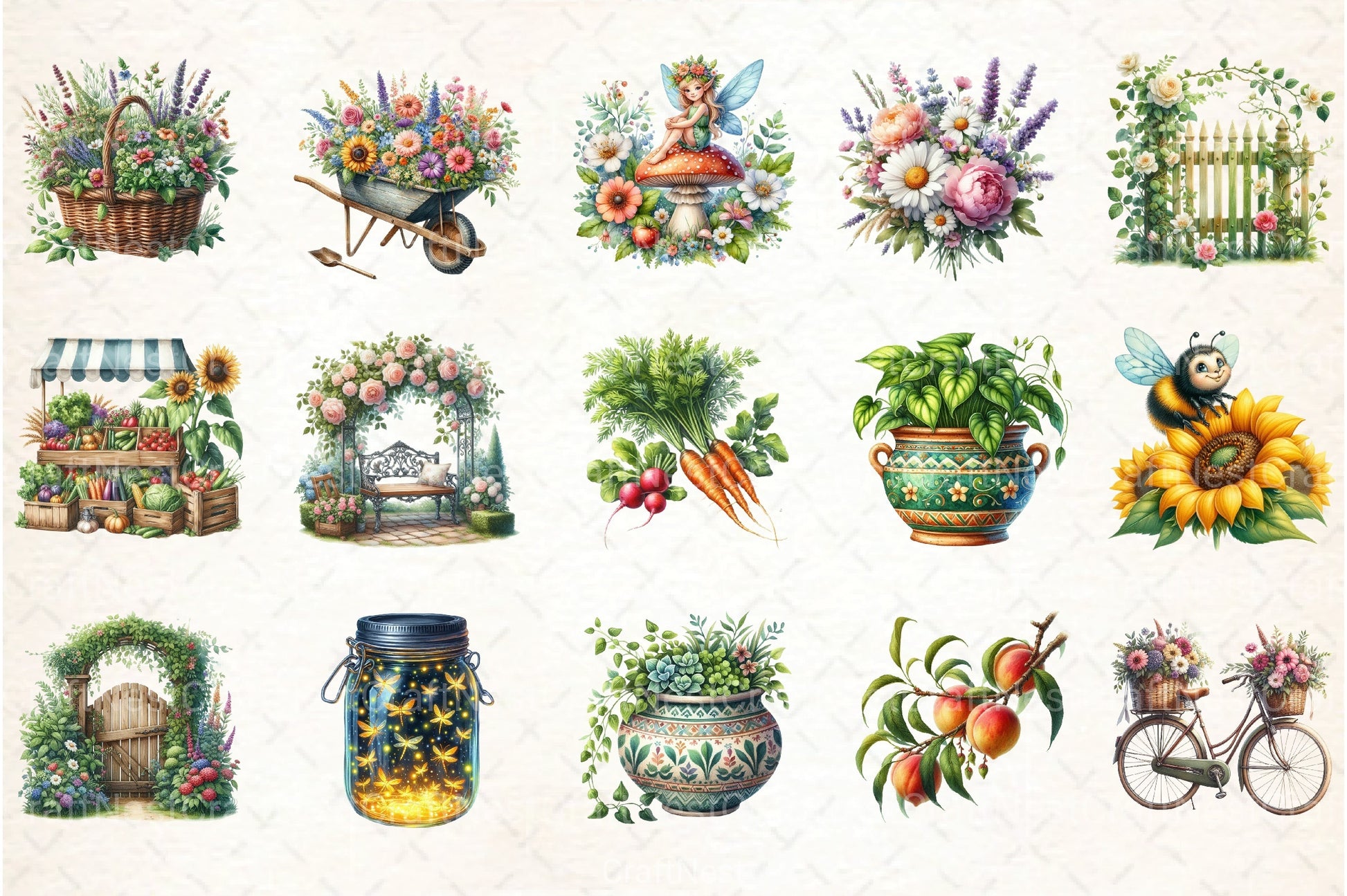 Summer Garden Clipart Bundle 55 - CraftNest - Digital Crafting and Art