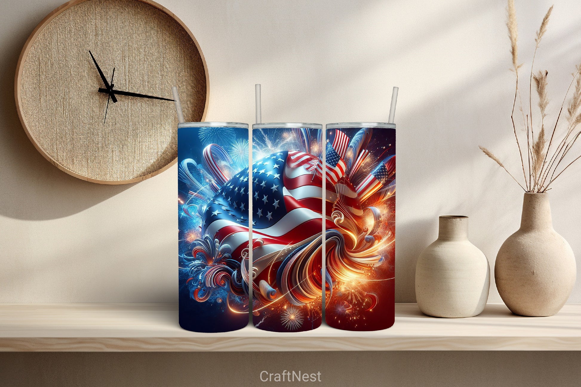4th of July Tumbler Wrap Bundle 18 - CraftNest - Digital Crafting and Art