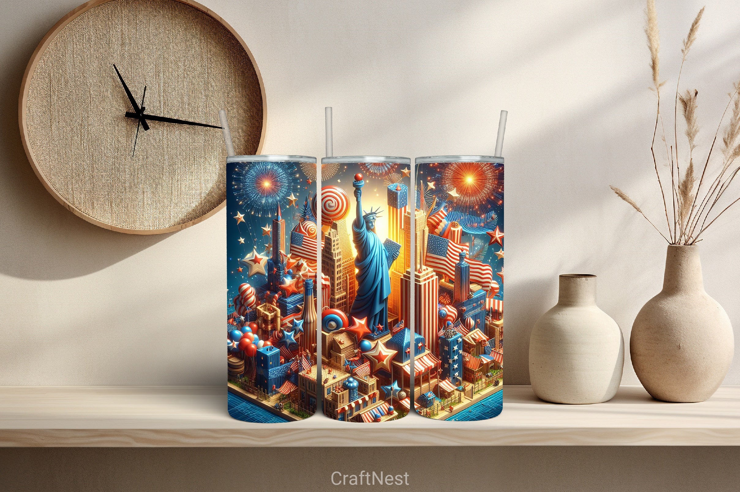 4th of July Tumbler Wrap Bundle 114 - CraftNest - Digital Crafting and Art