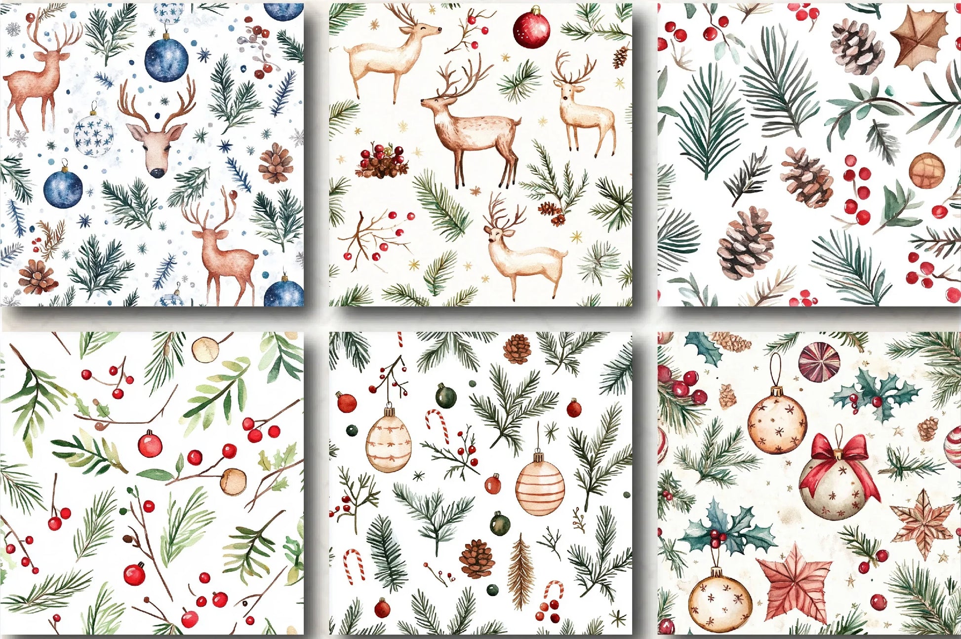 Rustic Christmas Patterns Clipart Bundle - CraftNest - Digital Crafting and Art