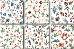 Rustic Christmas Patterns Clipart Bundle - CraftNest - Digital Crafting and Art