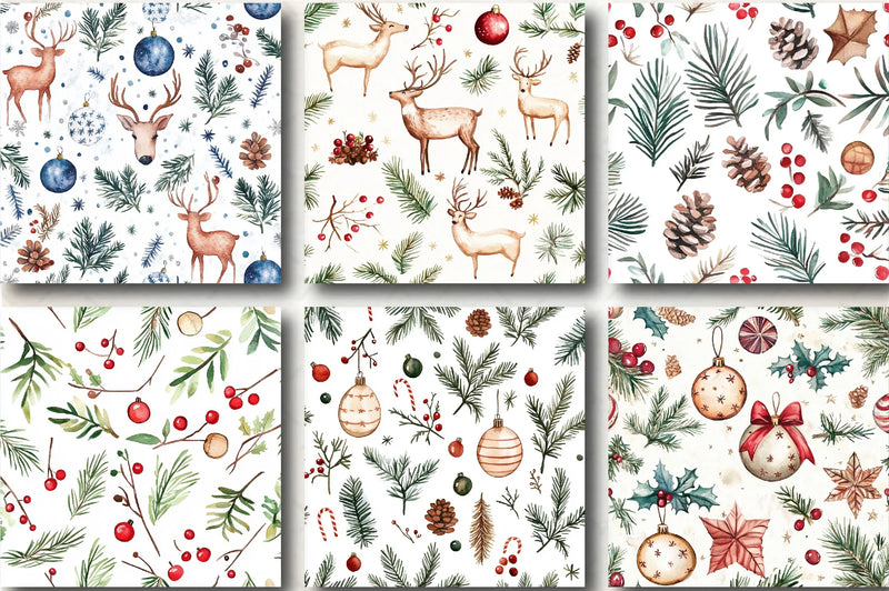 Rustic Christmas Patterns Clipart Bundle - CraftNest - Digital Crafting and Art