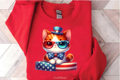 4th of July Cat Clipart Bundle - CraftNest - Digital Crafting and Art