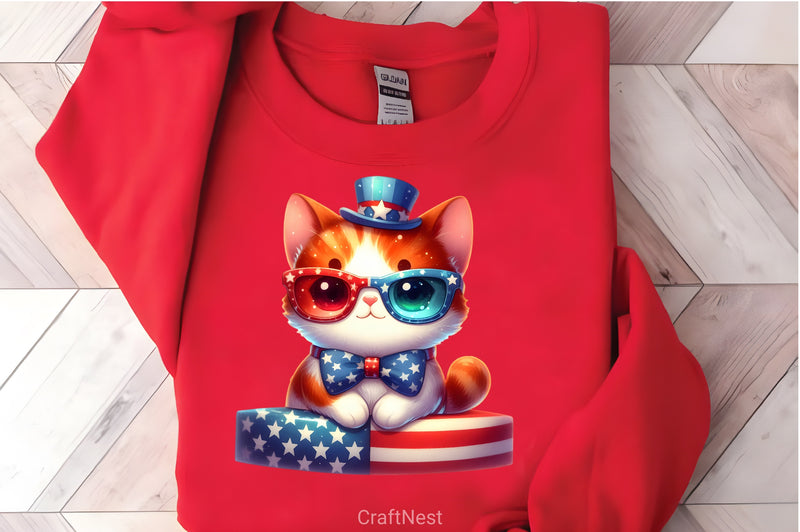4th of July Cat Clipart Bundle - CraftNest - Digital Crafting and Art