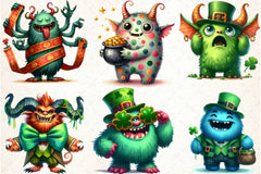 St. Patrick's Day Monsters Clipart Bundle - CraftNest - Digital Crafting and Art