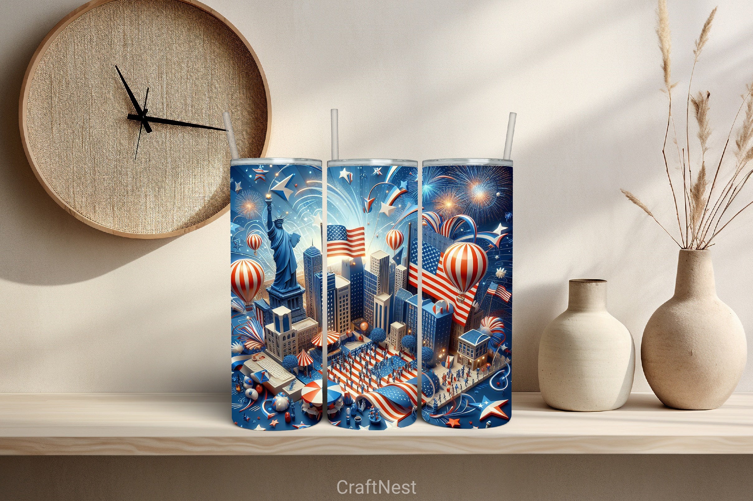 4th of July Tumbler Wrap Bundle 85 - CraftNest - Digital Crafting and Art