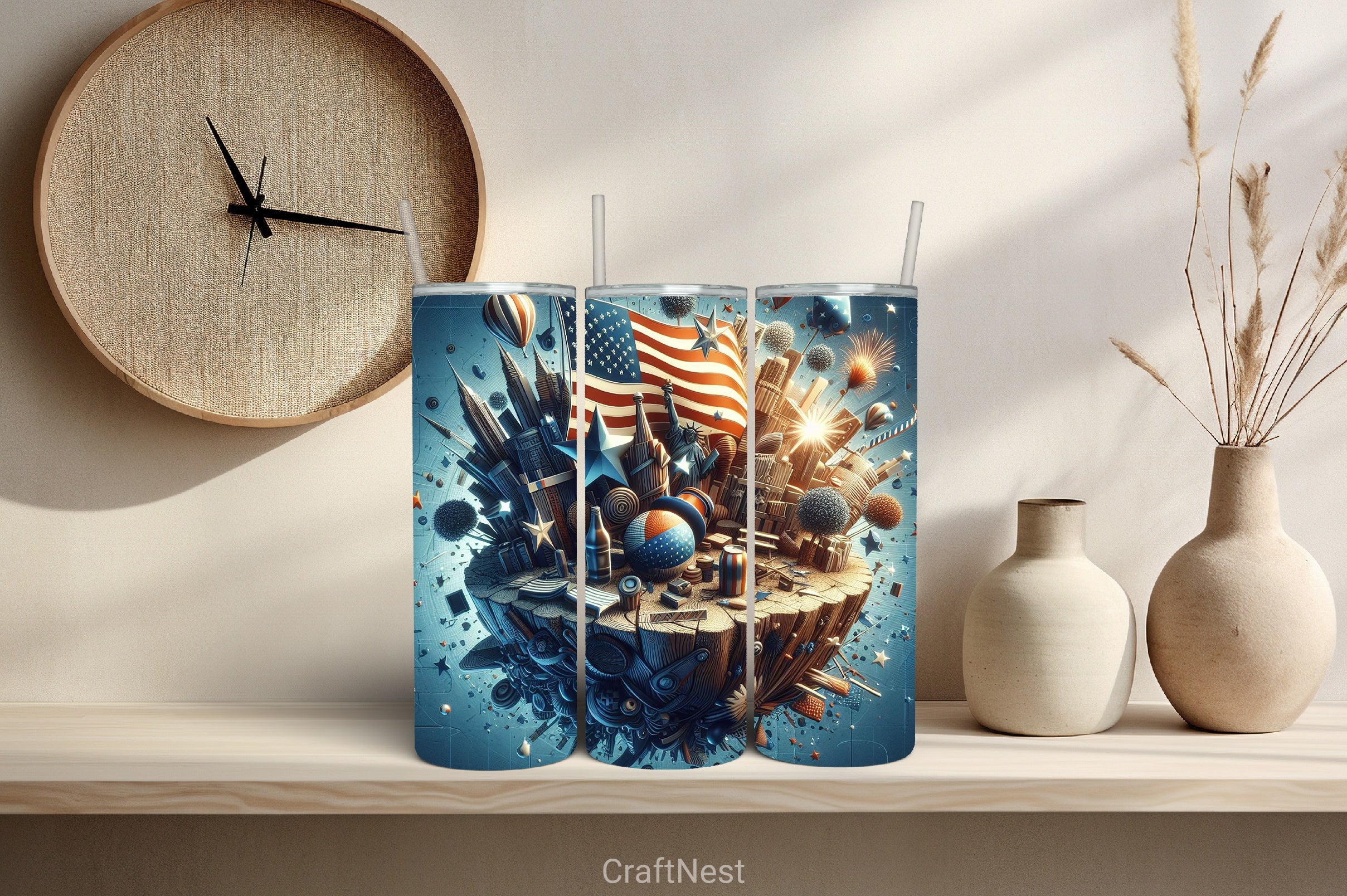 4th of July Tumbler Wrap Bundle 98 - CraftNest - Digital Crafting and Art