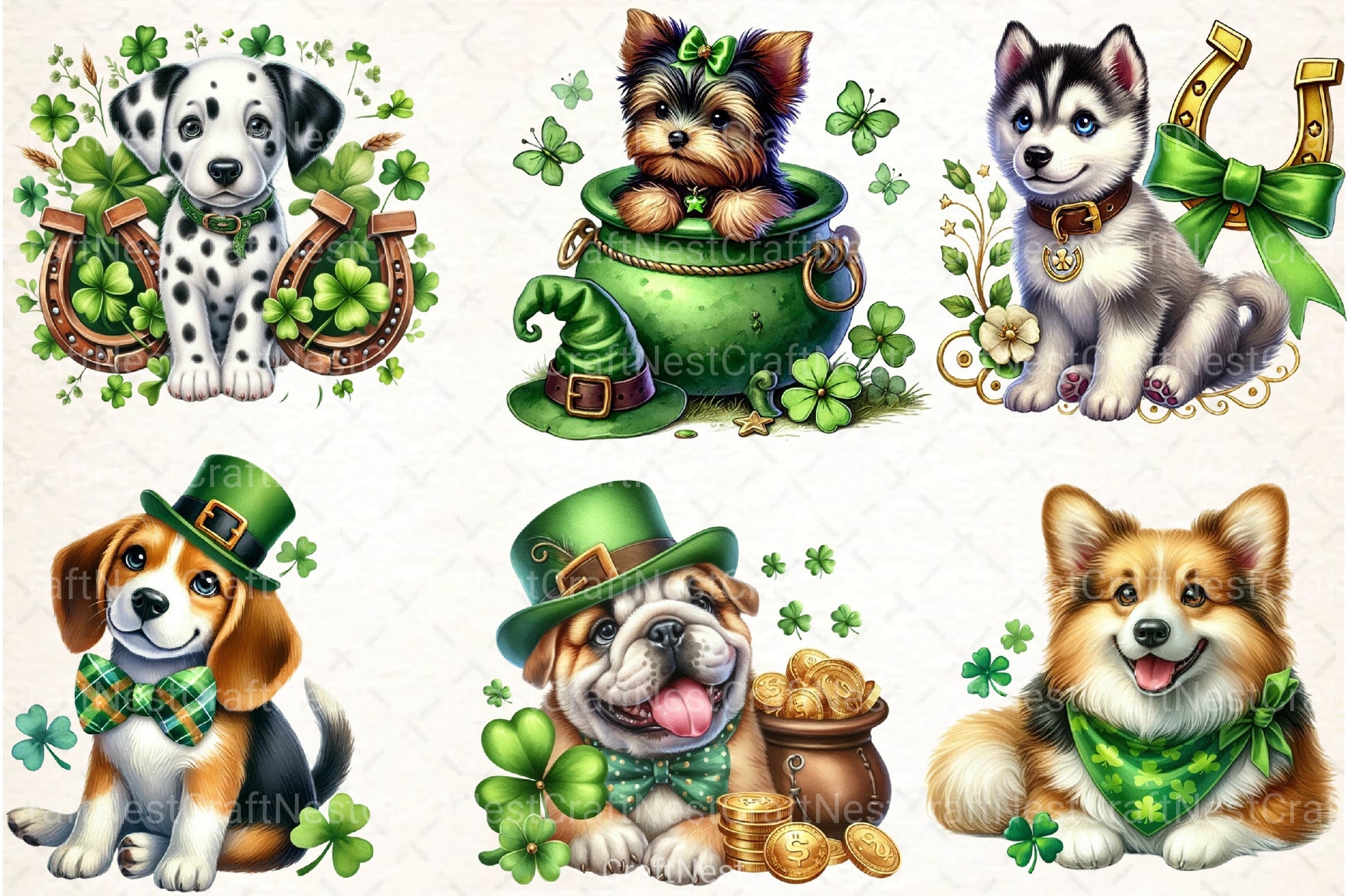 St. Patrick's Day Dog Clipart Bundle 88 - CraftNest - Digital Crafting and Art
