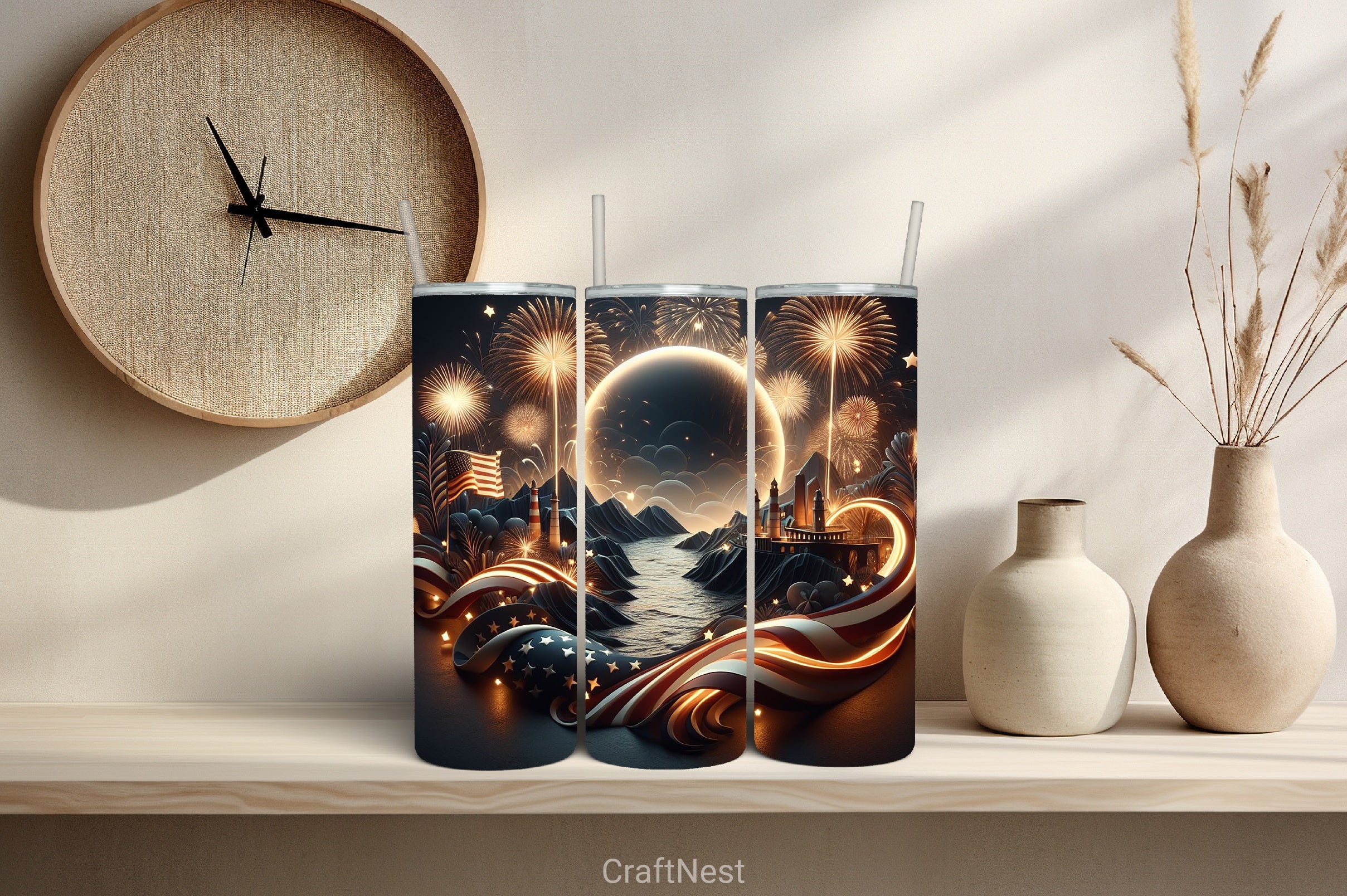 4th of July Tumbler Wrap Bundle 22 - CraftNest - Digital Crafting and Art