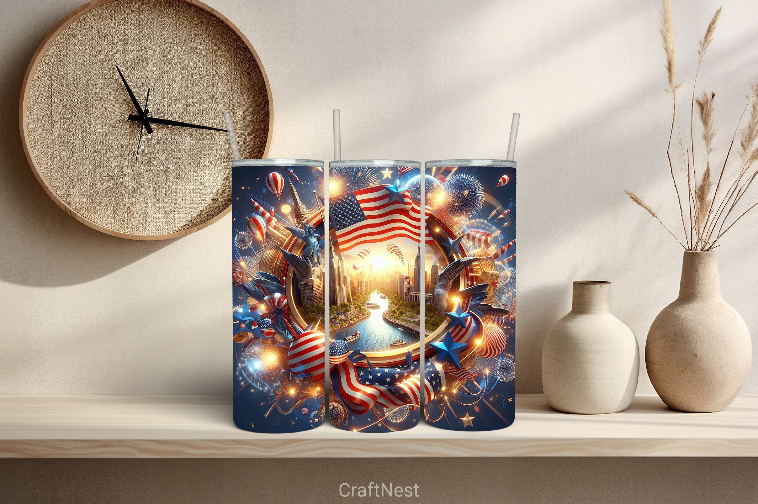4th of July Tumbler Wrap Bundle 16 - CraftNest - Digital Crafting and Art