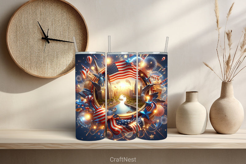 4th of July Tumbler Wrap Bundle 16 - CraftNest - Digital Crafting and Art