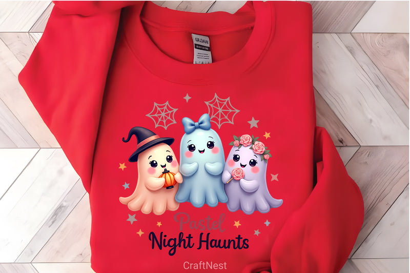 Pastel Kawaii Halloween Ghosts Clipart Bundle - CraftNest - Digital Crafting and Art