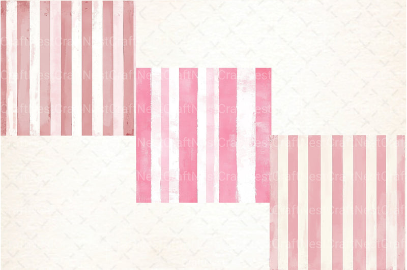 Blush Pink Stripes Pattern Digital Paper - CraftNest - Digital Crafting and Art