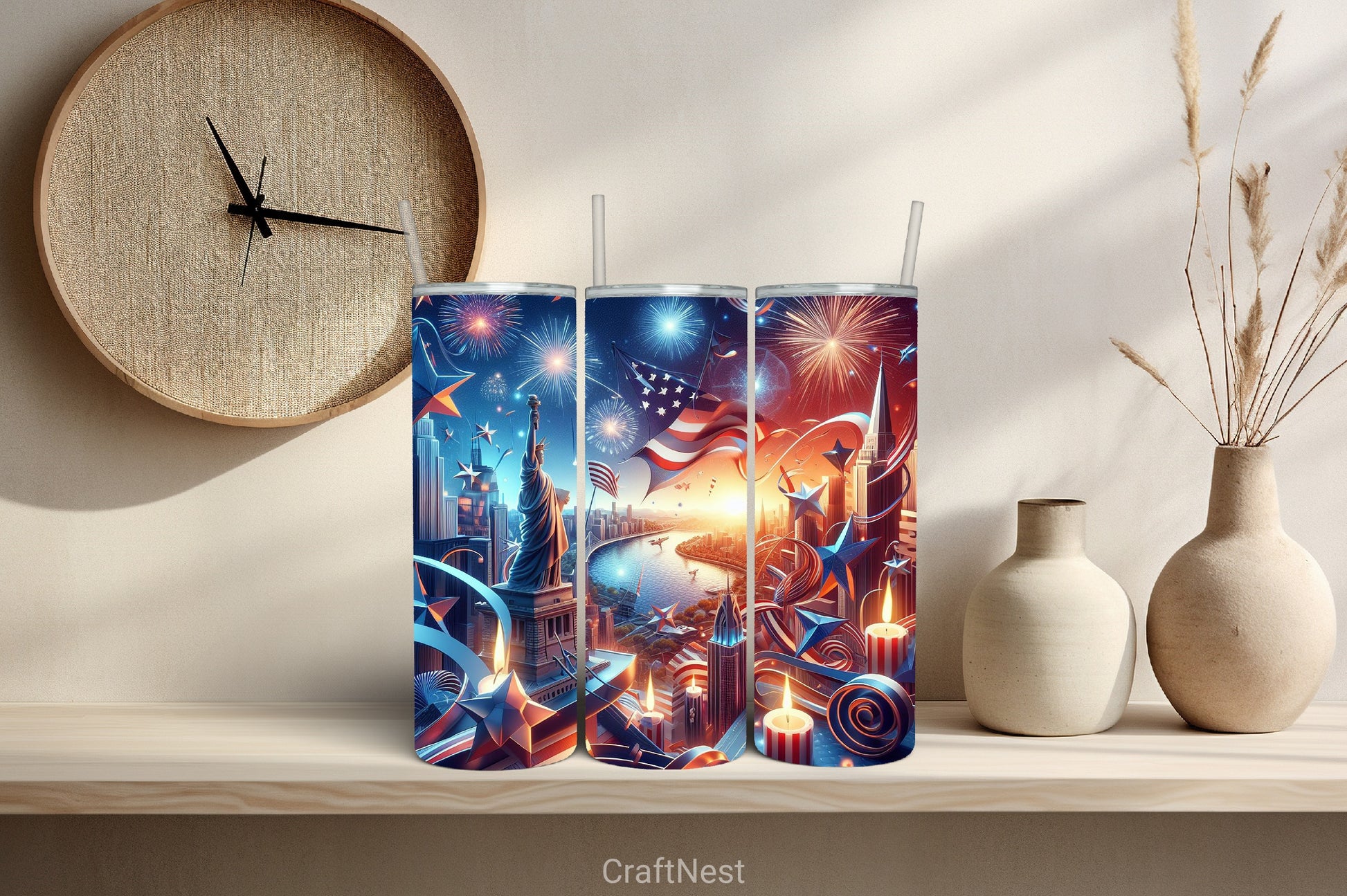 4th of July Tumbler Wrap Bundle 145 - CraftNest - Digital Crafting and Art