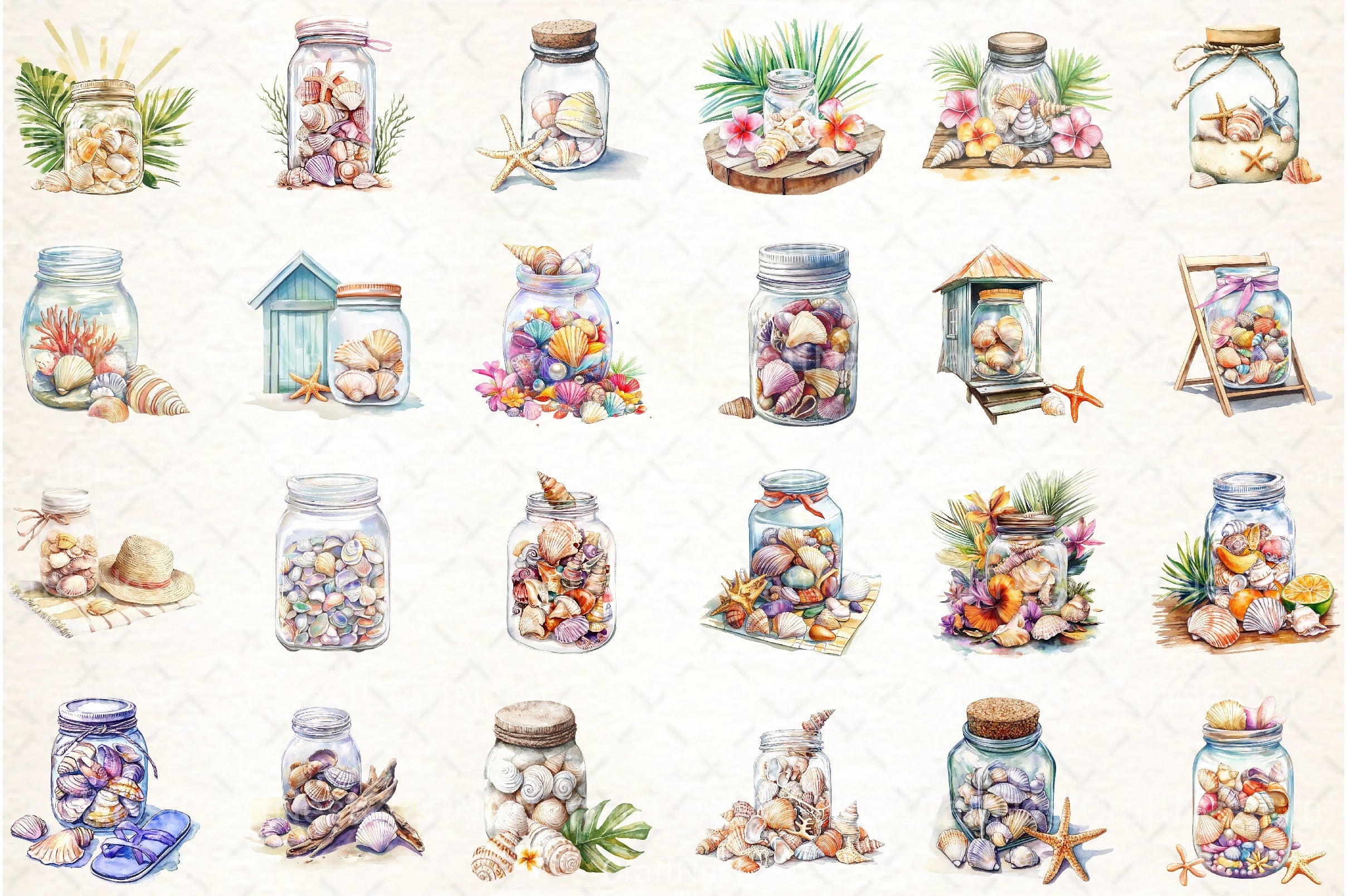 Ocean Sea Shell Clipart Bundle 99 - CraftNest - Digital Crafting and Art