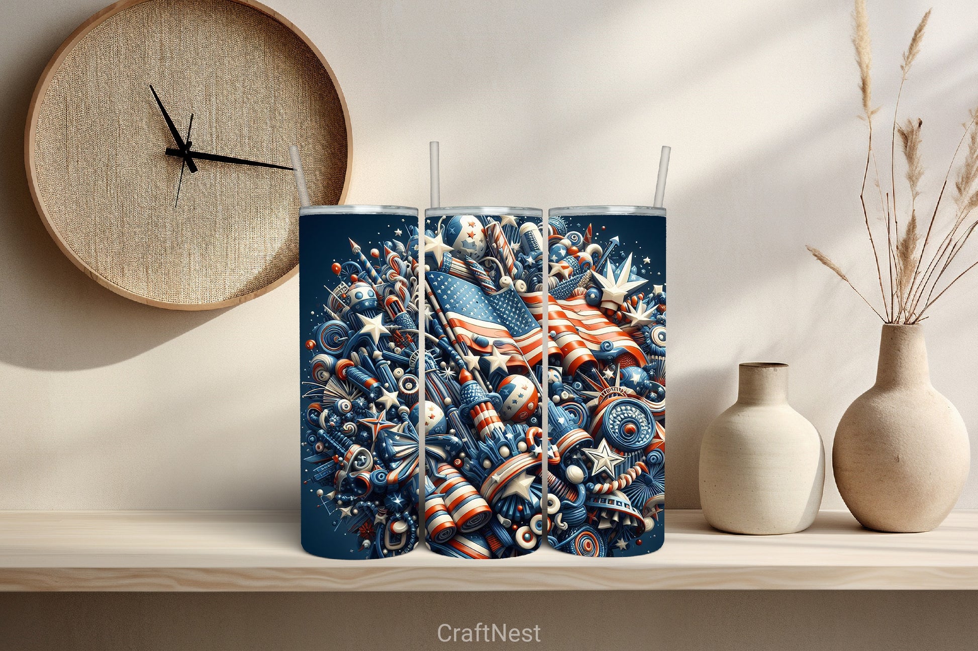 4th of July Tumbler Wrap Bundle 99 - CraftNest - Digital Crafting and Art