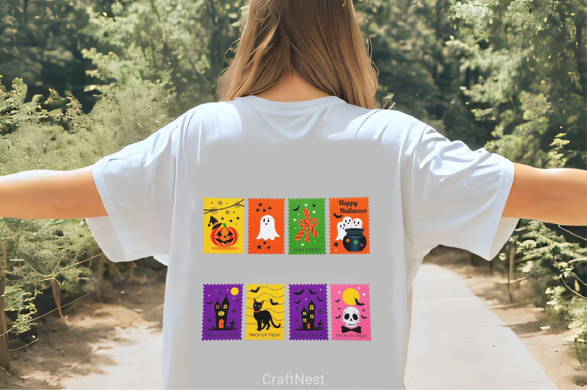 Halloween Icons Postage Stamps Clipart Bundle - CraftNest - Digital Crafting and Art