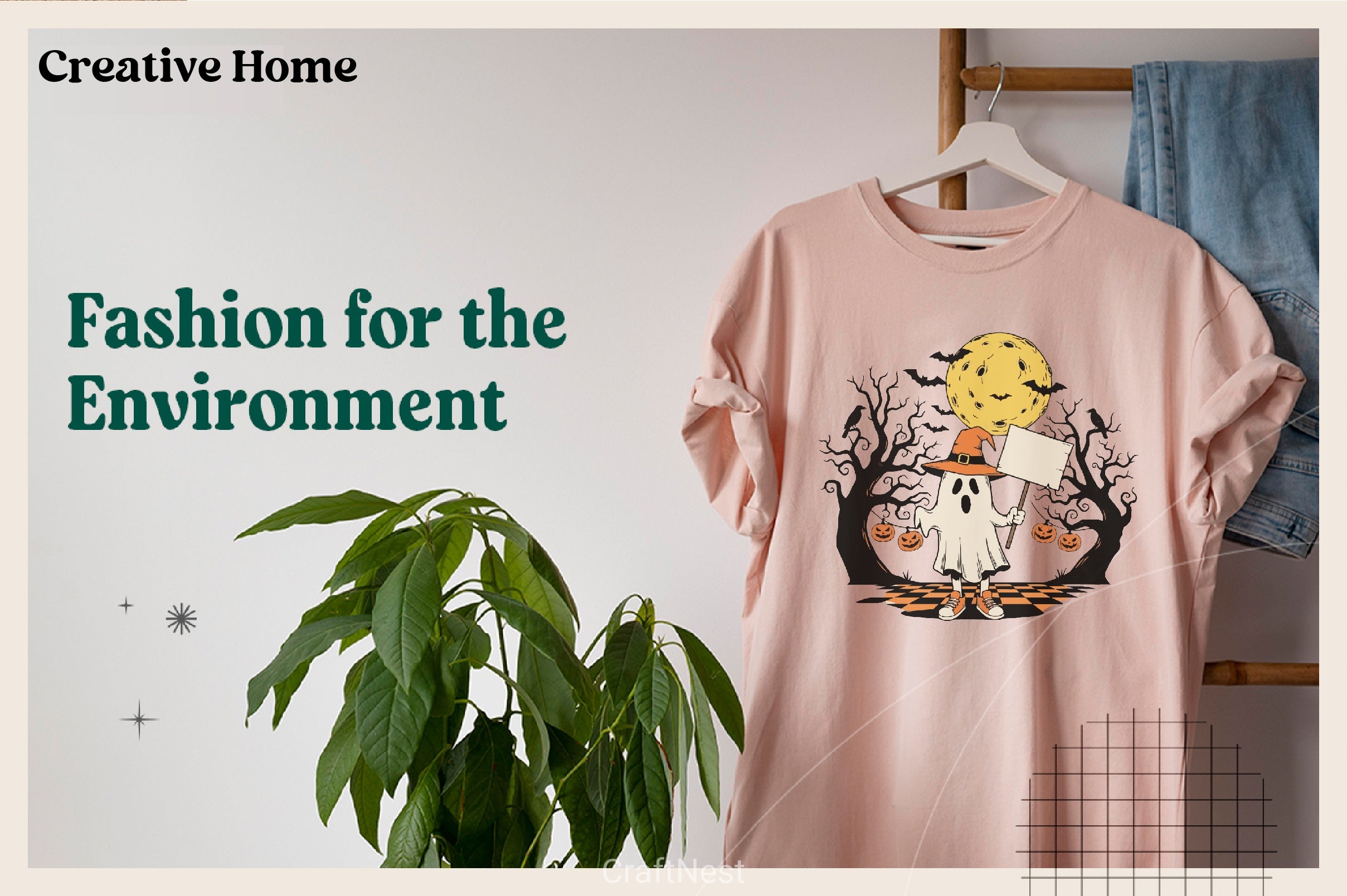 Ghost Clipart Bundle with Witch Hat and Full Moon - CraftNest - Digital Crafting and Art