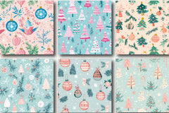 Merry & Bright Pastel Christmas Patterns Clipart Bundle - CraftNest - Digital Crafting and Art