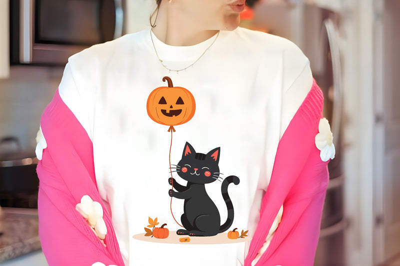 Black Cat with Jack O Lantern Balloon Clipart Bundle - CraftNest - Digital Crafting and Art
