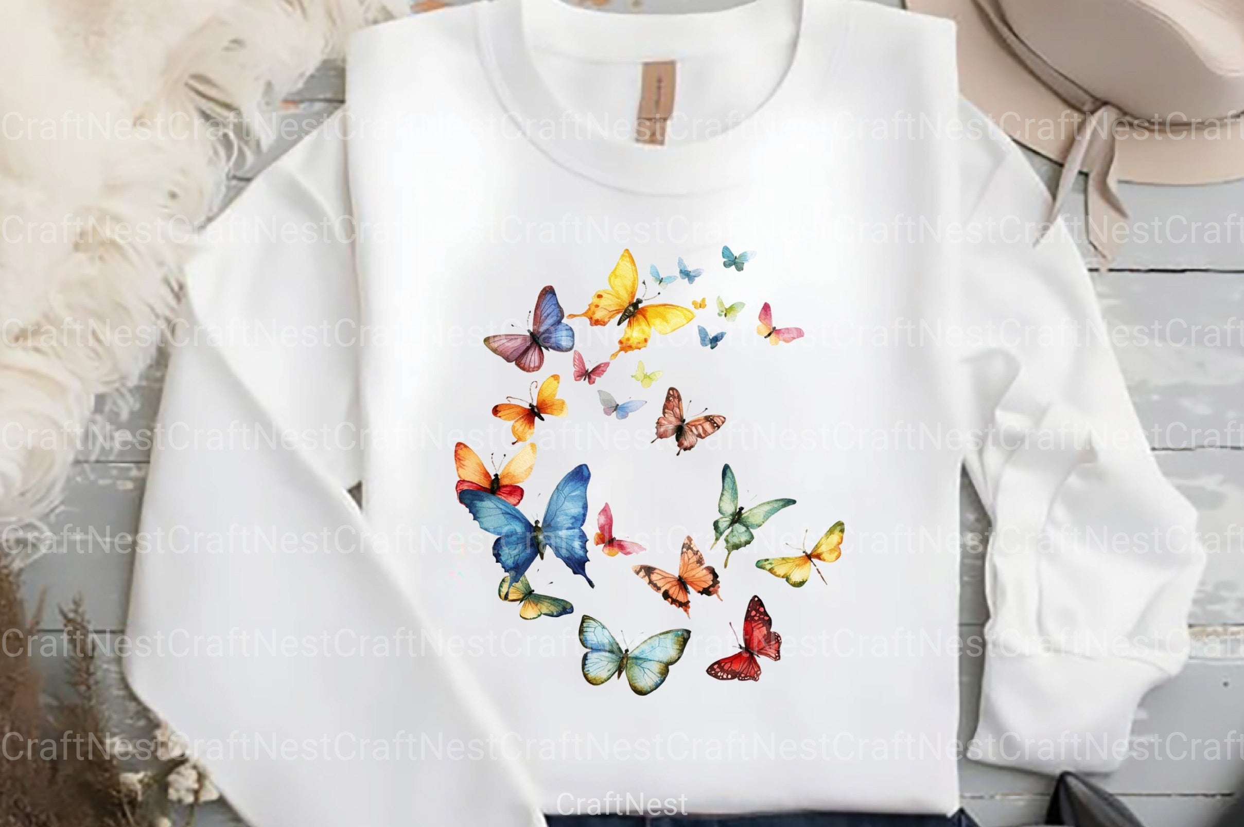 Cute Summer Butterfly & Flowers Clipart Bundle 98 - CraftNest - Digital Crafting and Art