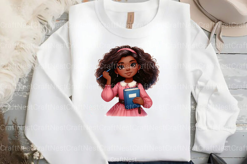 Black Kids Back to School Clipart Bundle 9 - CraftNest - Digital Crafting and Art