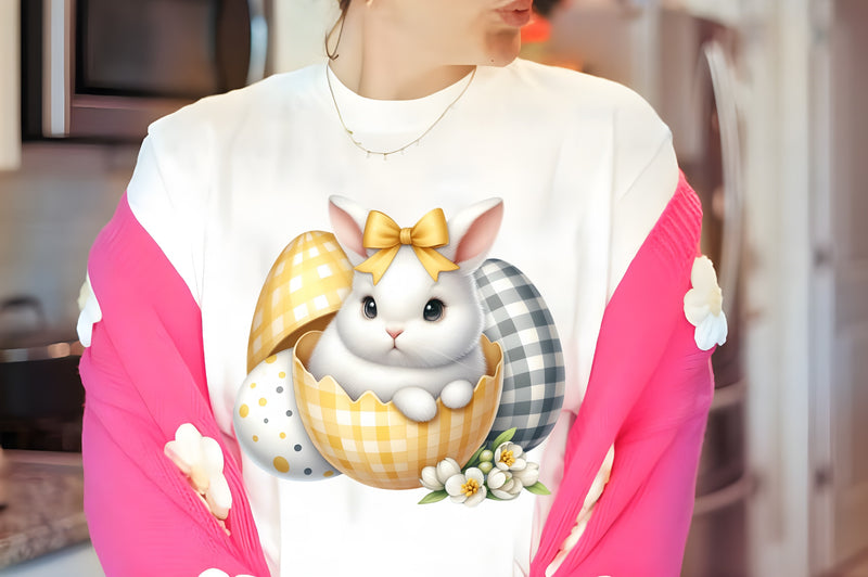 Yellow Easter Gingham Ceramic Clipart Bundle - CraftNest - Digital Crafting and Art