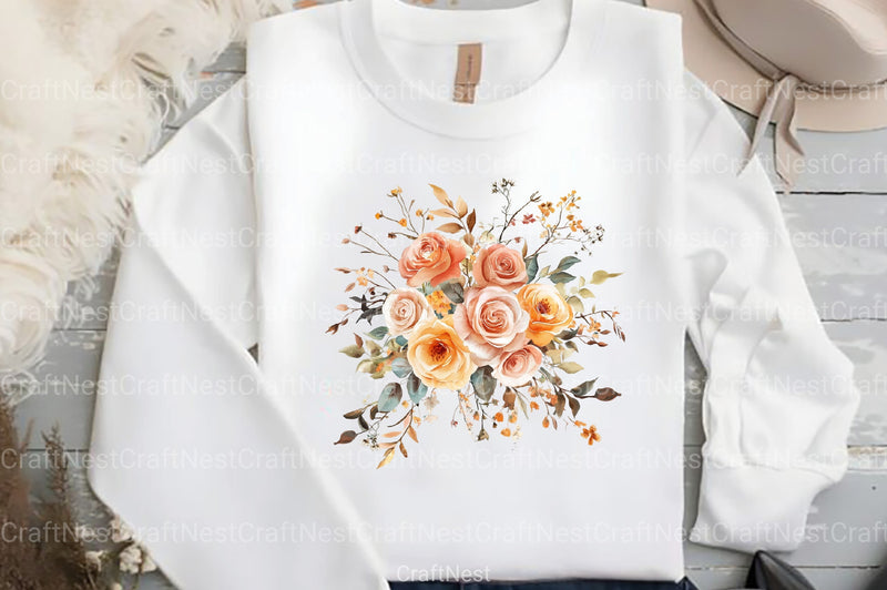 Boho Roses Clipart Bundle - CraftNest - Digital Crafting and Art