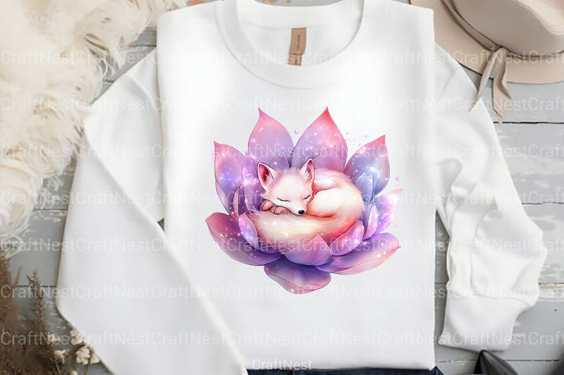 Cute Dreaming Arctic Fox Boho Clipart Bundle - CraftNest - Digital Crafting and Art