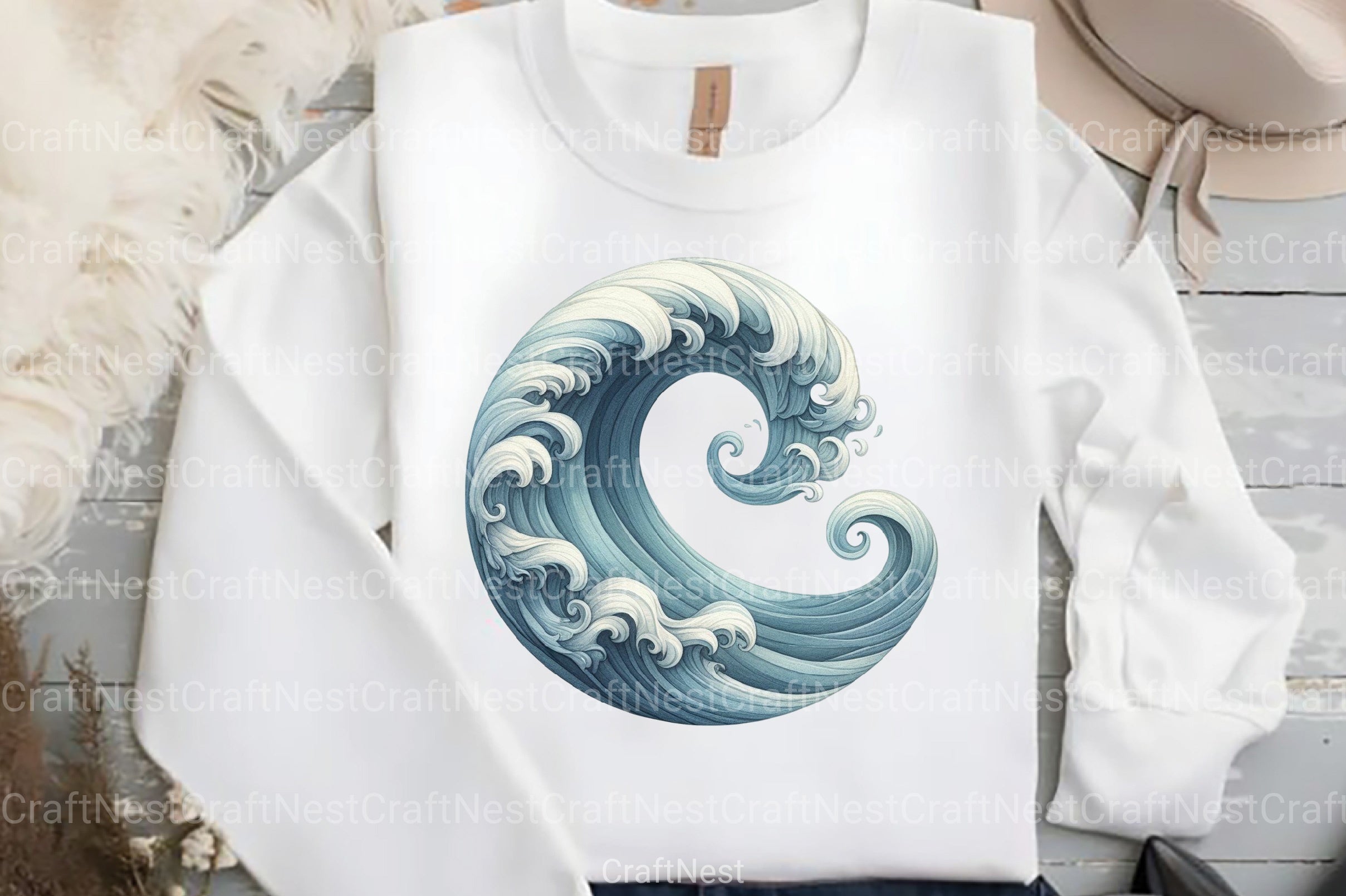 Vintage Ocean Waves Clipart Bundle 2 - CraftNest - Digital Crafting and Art