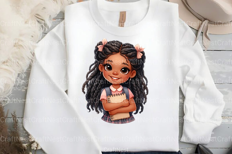 Black Kids Back to School Clipart Bundle - CraftNest - Digital Crafting and Art