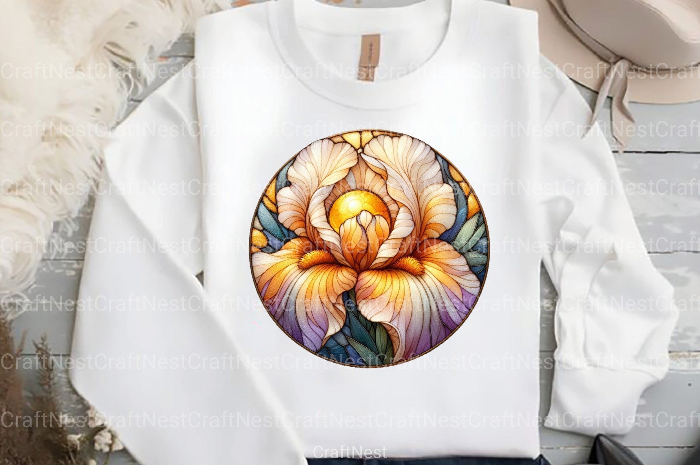 Round Flower Stained Glass Clipart Bundle - CraftNest - Digital Crafting and Art