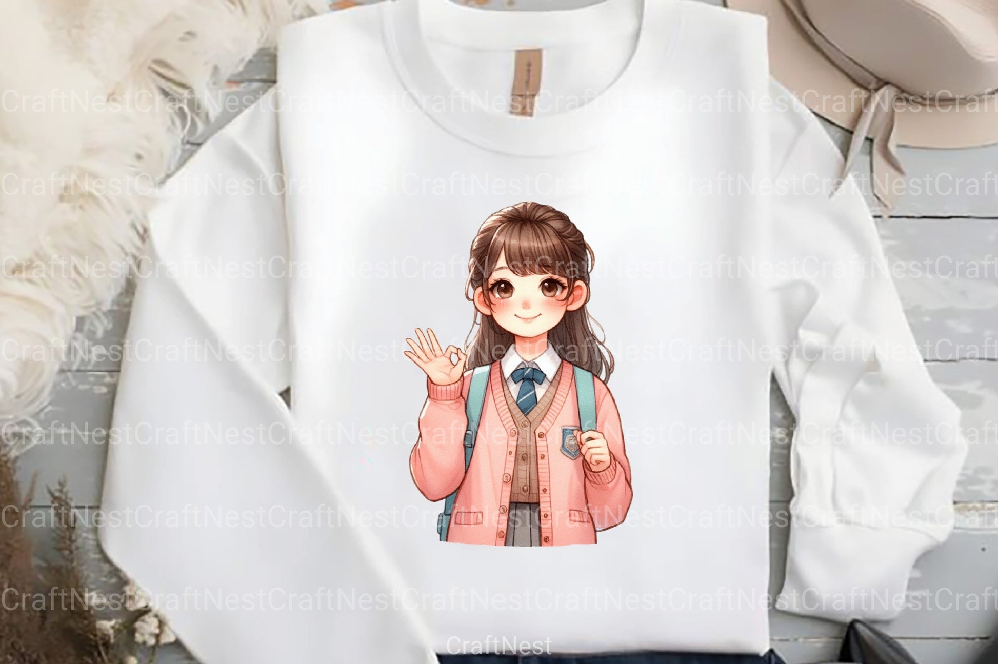 Whimsical School Girl Clipart Bundle - CraftNest - Digital Crafting and Art