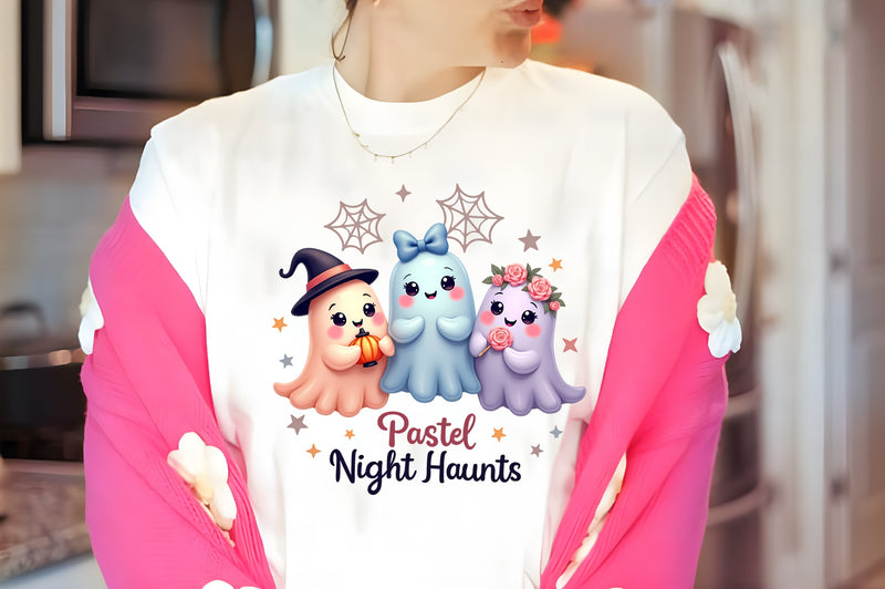 Pastel Kawaii Halloween Ghosts Clipart Bundle - CraftNest - Digital Crafting and Art