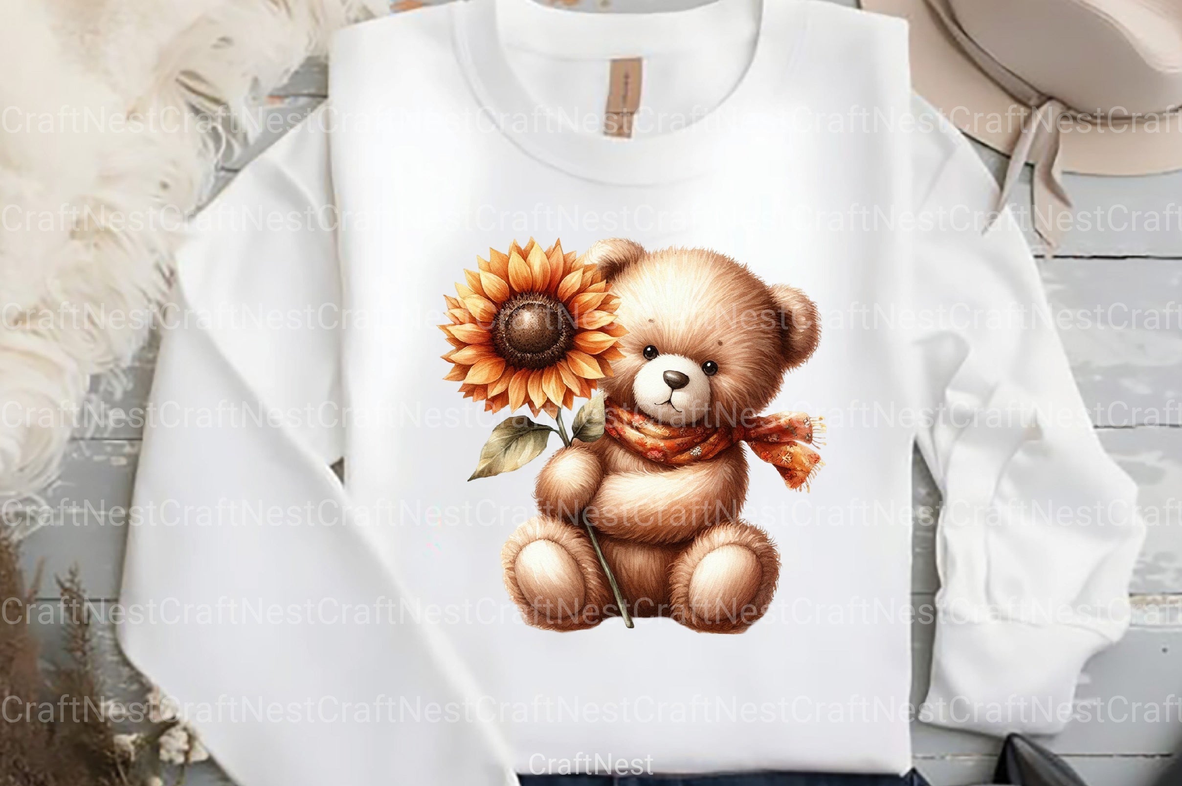 Nursery Teddy Bear Boho Clipart Bundle - CraftNest - Digital Crafting and Art