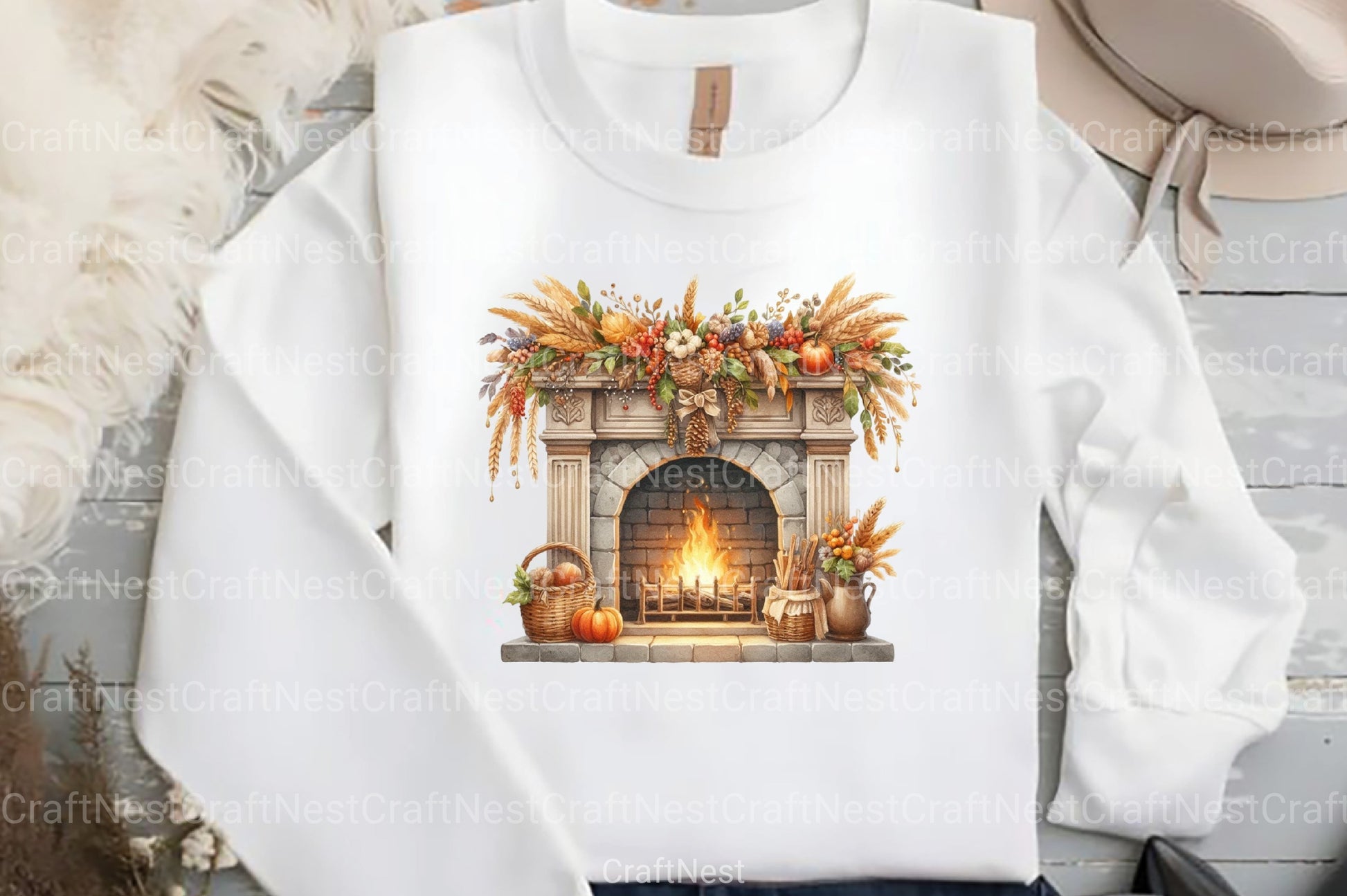 Fall Fireplace Clipart Bundle - CraftNest - Digital Crafting and Art