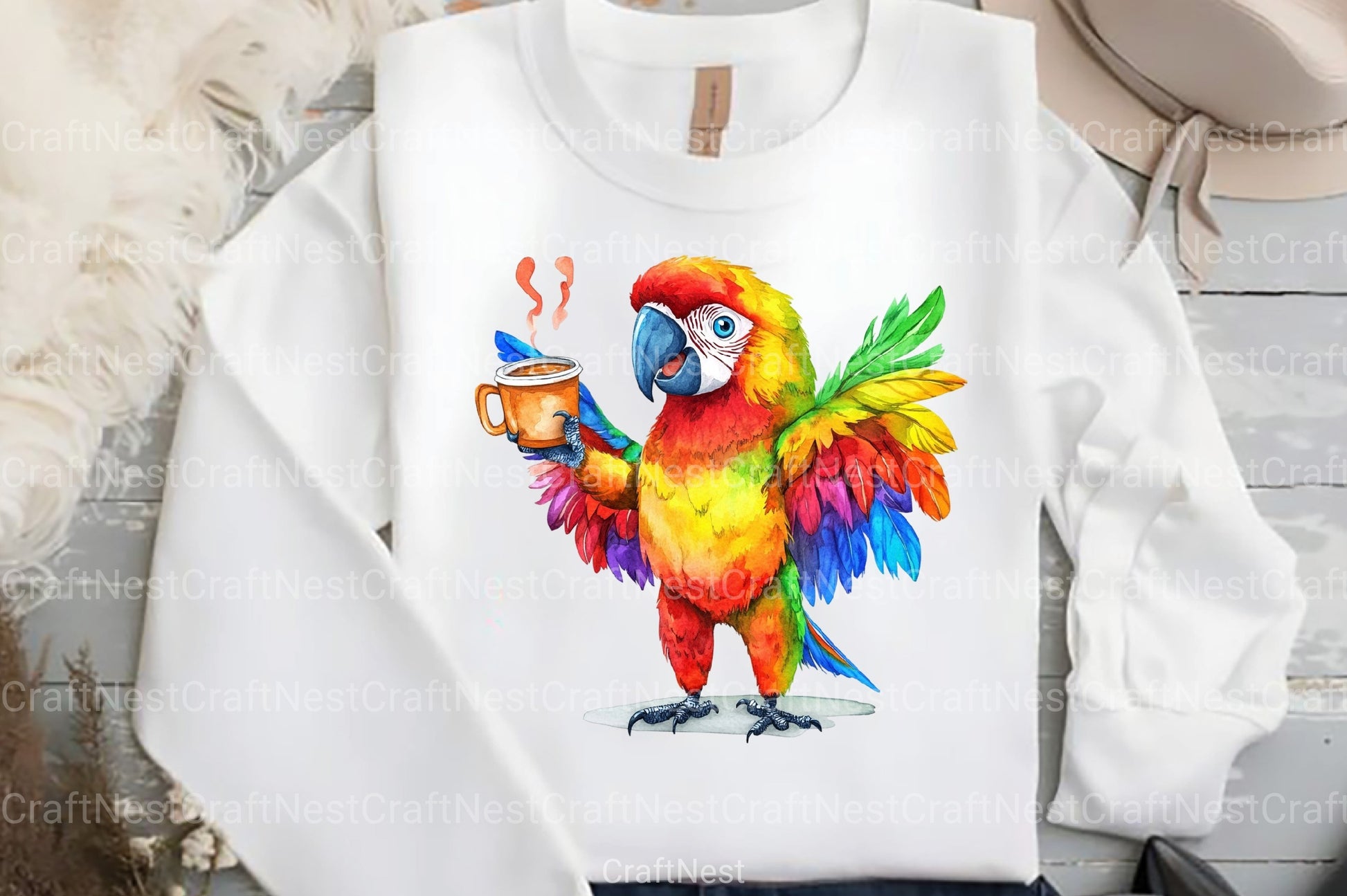 Funny Cartoon Caffeinated Bird Clipart Bundle - CraftNest - Digital Crafting and Art